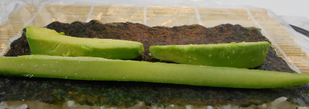 avocado roll add avocado and cuke